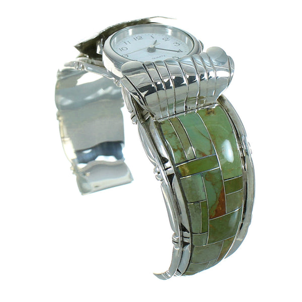 Southwest Genuine Sterling Silver Turquoise Cuff Watch VX65737