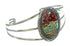 Sterling Silver Multicolor Inlay Native American Village Design Bracelet RX69132