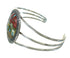 Sterling Silver Multicolor Inlay Native American Village Design Bracelet RX69132