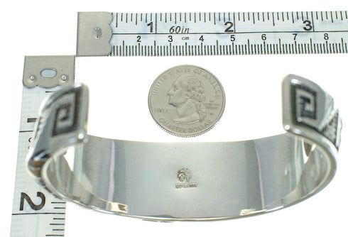 Multicolor Southwestern Sterling Silver Water Wave Cuff Bracelet RX69182