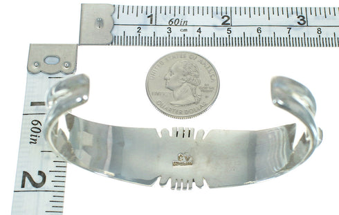 Southwest Sterling Silver Multicolor Inlay Cuff Bracelet RX69186