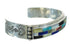 Multicolor Inlay Southwestern Sterling Silver Cuff Bracelet RX69199