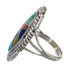 Sterling Silver Southwestern Multicolor Inlay Ring Size 7-1/4 QX77487