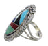 Genuine Sterling Silver Southwest Multicolor Inlay Ring Size 5-1/2 QX77766