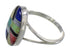 Multicolor Inlay Southwest Silver Ring Size 7-1/2 QX77805
