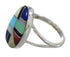 Southwestern Multicolor Inlay Silver Ring Size 5 QX77826