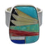 Silver Multicolor Inlay Southwestern Ring Size 5 QX77852