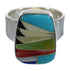 Genuine Sterling Silver Multicolor Inlay Southwest Ring Size 8-1/2 QX77860