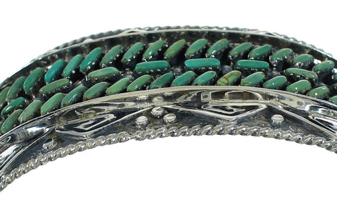 Genuine Sterling Silver Turquoise Needlepoint Water Waves Cuff Bracelet RX78325
