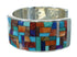 Genuine Sterling Silver Multicolor Inlay Southwest Cuff Bracelet AX78084