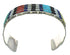 Genuine Sterling Silver Southwestern Multicolor Inlay Cuff Bracelet AX78089