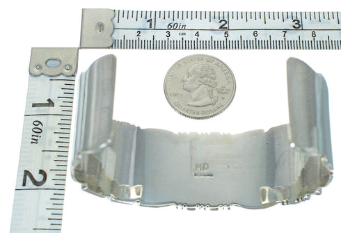 Genuine Sterling Silver Southwestern Multicolor Inlay Cuff Bracelet AX78089