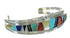 Silver Multicolor Inlay Cuff Bracelet AX78104