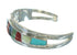 Silver Multicolor Inlay Cuff Bracelet AX78104