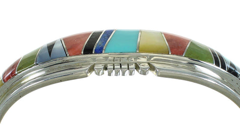 Southwestern Sterling Silver Multicolor Cuff Bracelet AX78118