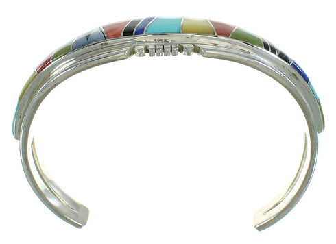 Southwestern Sterling Silver Multicolor Cuff Bracelet AX78118