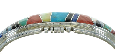 Southwestern Silver Multicolor Cuff Bracelet AX78121