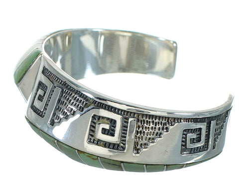 Turquoise Southwest Silver Water Wave Cuff Bracelet AX77960