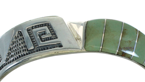 Turquoise Southwest Silver Water Wave Cuff Bracelet AX77960