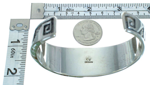 Turquoise Southwest Silver Water Wave Cuff Bracelet AX77960