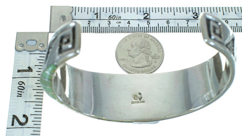 Turquoise Southwest Sterling Silver Water Wave Cuff Bracelet AX77964