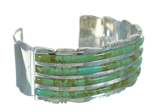 Turquoise Inlay Sterling Silver Cuff Bracelet AX77973