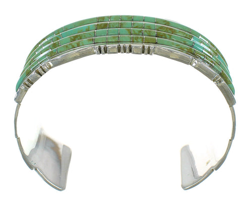 Turquoise Inlay Sterling Silver Cuff Bracelet AX77973