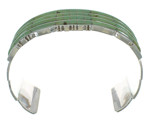 Turquoise Inlay Genuine Sterling Silver Southwest Cuff Bracelet AX77983