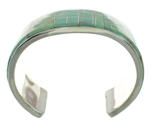 Southwestern Turquoise Inlay Silver Cuff Bracelet AX78007