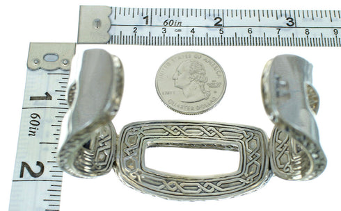 Southwestern Turquoise Inlay Genuine Sterling Silver Cuff Bracelet AX78010