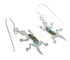 Southwest Multicolor Lizard Silver Hook Dangle Earrings AX81211