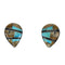 Southwest Multicolor Silver Tear Drop Post Earrings AX81212
