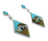 Silver Native American Pueblo Design Multicolor Post Dangle Earrings AX81252