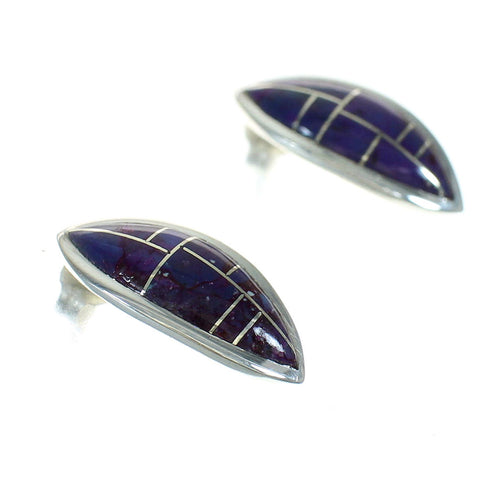 Magenta Turquoise Sterling Silver Southwestern Post Earrings RX65273