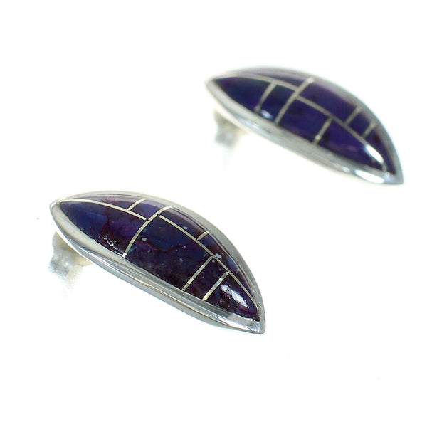 Magenta Turquoise Sterling Silver Southwestern Post Earrings RX65273