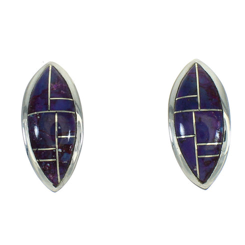 Magenta Turquoise Sterling Silver Southwestern Post Earrings RX65273