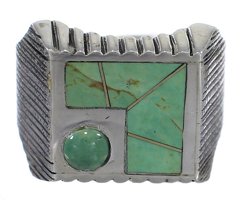 Southwestern Turquoise And Silver Ring Size 8-1/4 WX80926