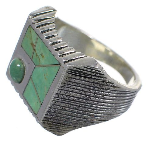 Southwestern Turquoise And Silver Ring Size 8-1/4 WX80926