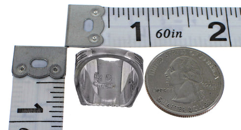 Southwestern Turquoise And Silver Ring Size 8-1/4 WX80926