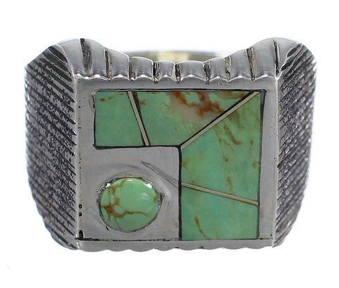 Southwestern Turquoise And Sterling Silver Ring Size 8-1/2 WX80960