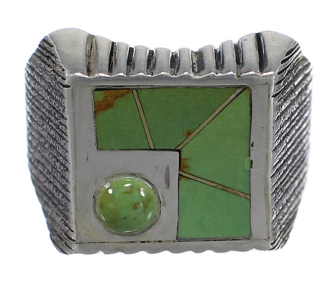 Southwestern Sterling Silver And Turquoise Ring Size 8-1/2 WX80973