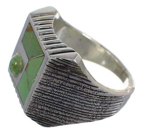 Southwestern Sterling Silver And Turquoise Ring Size 8-1/2 WX80973
