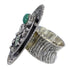 Turquoise And Sterling Silver Water Wave Bear Southwest Ring Size 4-1/2 WX81018