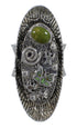 Turquoise And Sterling Silver Water Wave Bear Southwestern Ring Size 5-1/4 WX81021