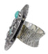 Southwest Sterling Silver Turquoise Water Wave Bear Ring Size 5 WX81027