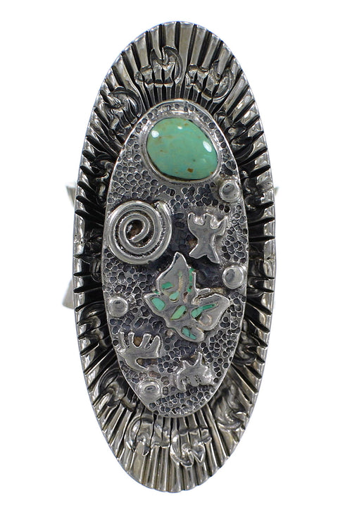Sterling Silver Turquoise Butterfly Bear Southwestern Ring Size 4-3/4 WX81033