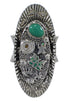 Southwestern Turquoise Silver Butterfly Bear Ring Size 7 WX81045