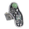Turquoise And Sterling Silver Southwest Butterfly Water Wave Ring Size 6-1/2 WX81072