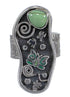 Turquoise And Sterling Silver Southwest Butterfly Water Wave Ring Size 6-1/2 WX81072