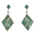 Turquoise And Opal Sterling Silver Southwestern Post Dangle Earrings WX66487
